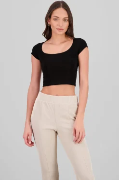 Top escote cuadrado doble tela