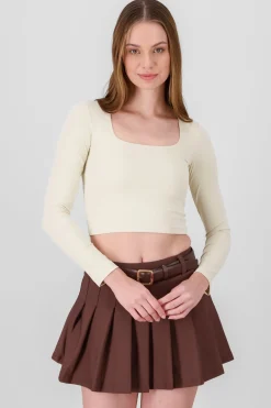 Top escote cuadrado manga larga