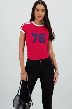 Top estampado contraste