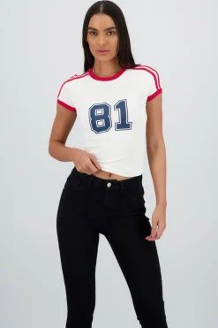 Top estampado contraste