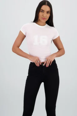 Top estampado contraste