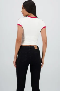 Top estampado contraste