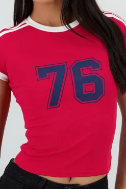 Top estampado contraste