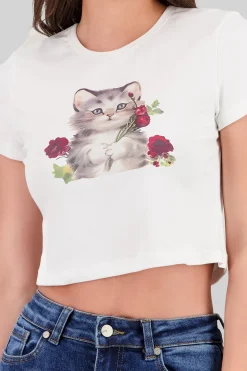 Top estampadp gatito