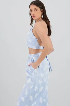 Top halter estampado tropical