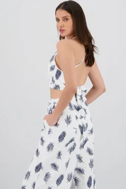 Top halter estampado tropical