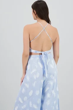 Top halter estampado tropical