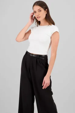 Top liso con espalda descubierta