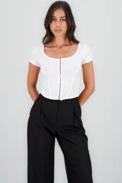 Top manga corta con ganchos