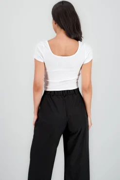 Top manga corta con ganchos