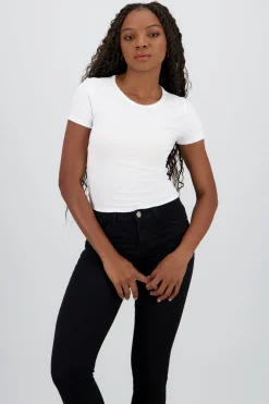 Top manga corta encaje escote