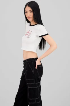 Top manga corta estampado