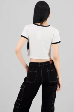 Top manga corta estampado