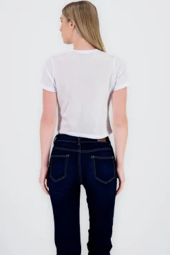 Top manga corta estampado croissant