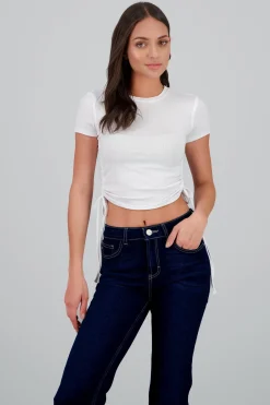 Top manga corta jaretas laterales