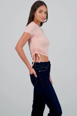 Top manga corta jaretas laterales