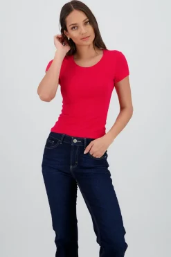 Top manga corta liso