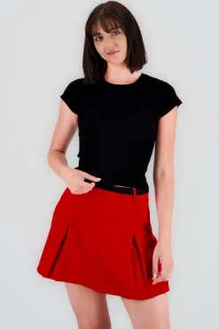 Top manga corta tejido