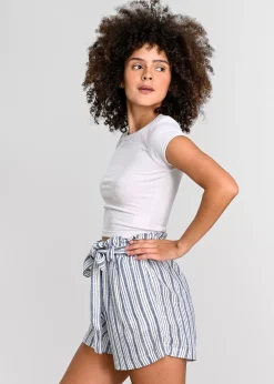 Top manga corta textura