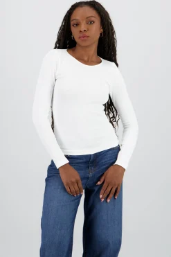 Top manga larga liso seamless