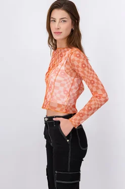 Top Mesh Manga Larga