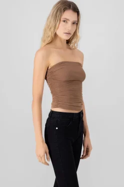 Top Mesh Strapless Mesh
