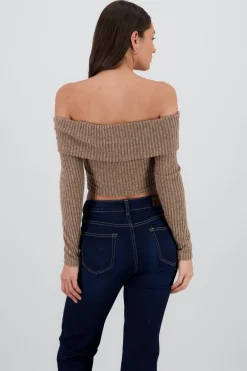 Top off shoulder liso tipo rib