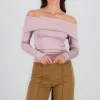 Top off shoulder manga larga liso
