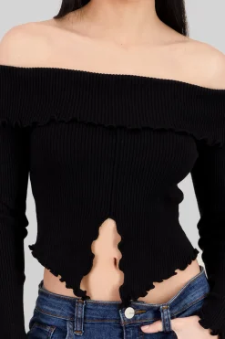 Top off shoulder plisado