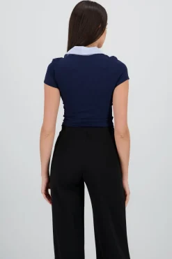 Top polo manga corta