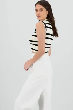 Top polo rayas tejido ligero