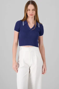 Top polo tejido contraste color Hypsters