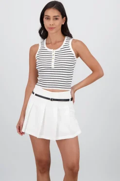 Top rayas con botones