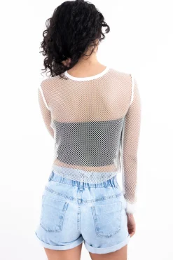 Top red brillos plumas