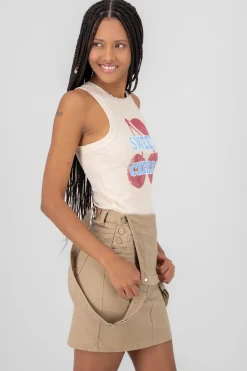 Top rib estampado cerezas