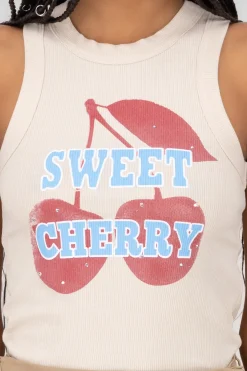 Top rib estampado cerezas
