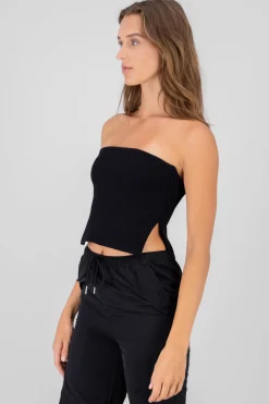 Top rib grueso strapless