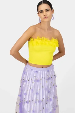 Top seamless con detalle de flores