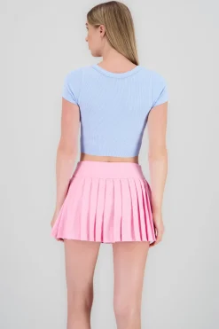 Top seamless de manga corta escotado