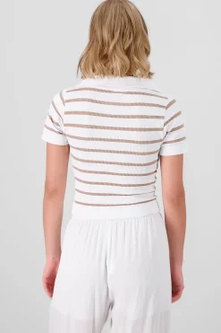 Top seamless rayas cuello polo