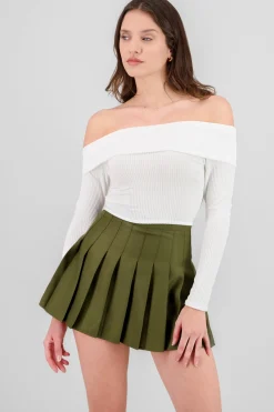 Top Sin Hombros Textura Rib