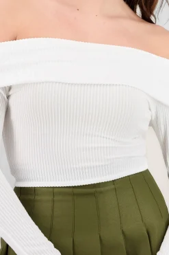 Top Sin Hombros Textura Rib