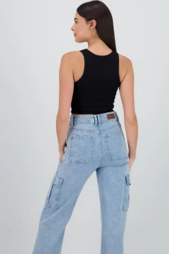 Top sin manga seamless cuello redondo