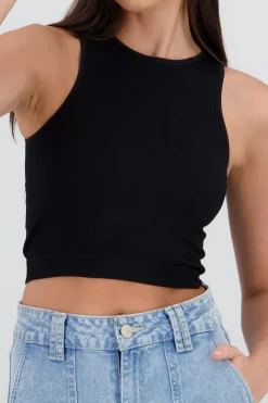 Top sin manga seamless cuello redondo