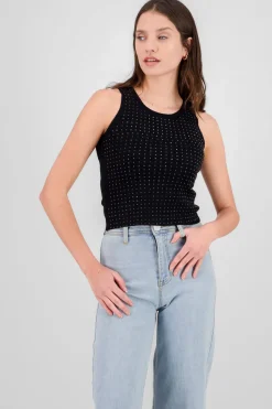 Top sin mangas detalle brillos