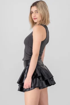 Top sin mangas rib deslavado