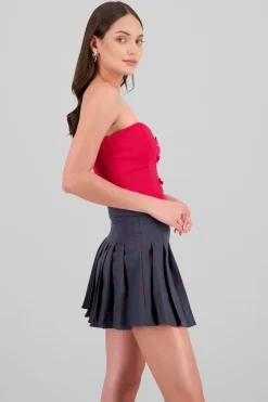 Top strapless detalle moños