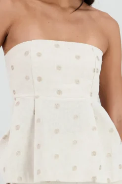 Top strapless polkadots