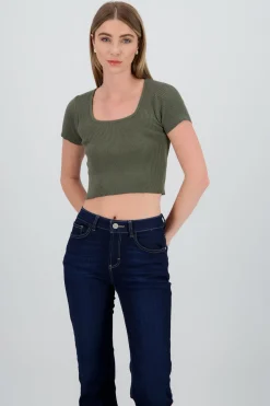 Top tejido cuello cuadrado