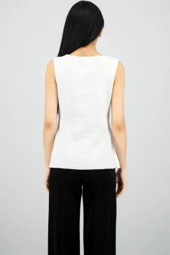 Top tejido largo abertura con botones